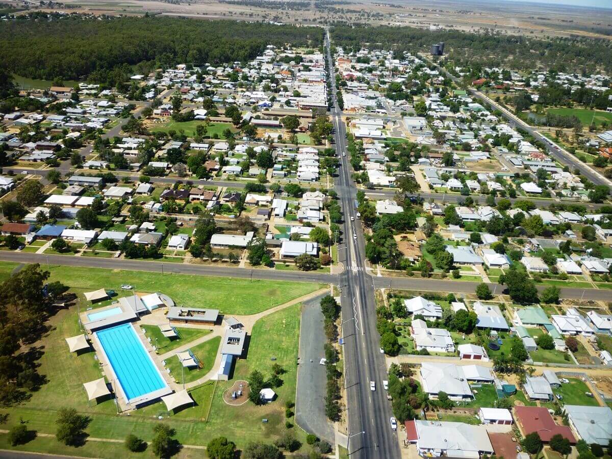 Aerial View of Hay - Bidgee Motor Inn Hay NSW